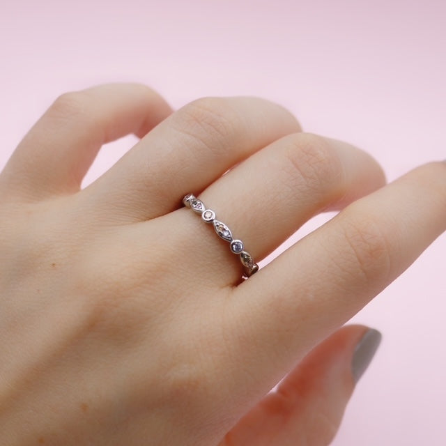 Argolla de Plata Circulos y Óvalos