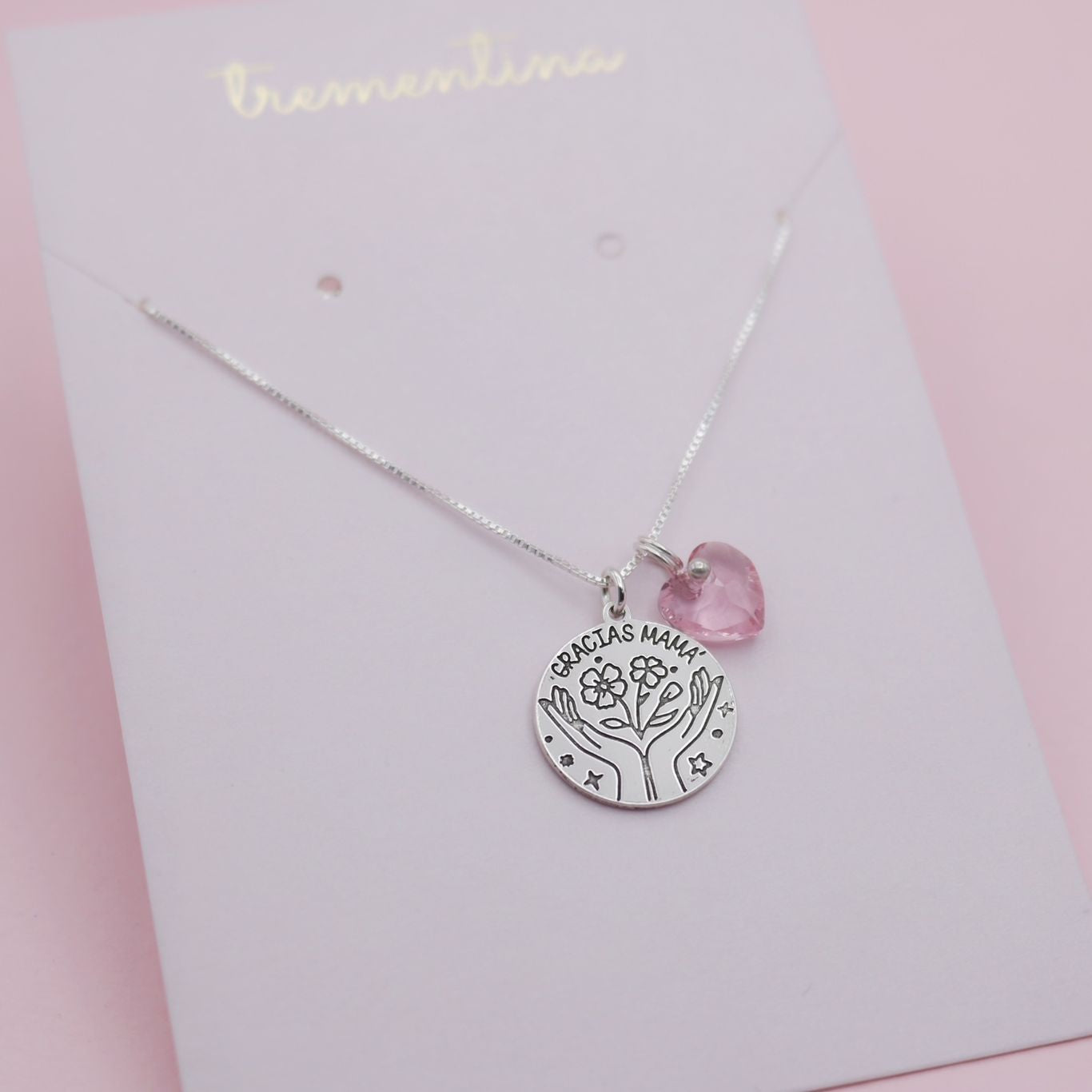 Collar en Plata Gracias Mamá Corazón