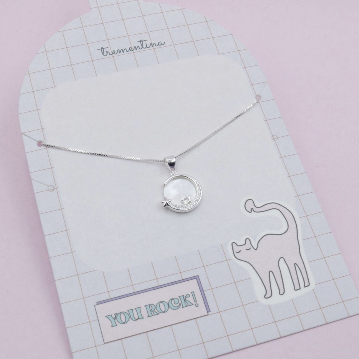 Collar en Plata Luna y Estrella