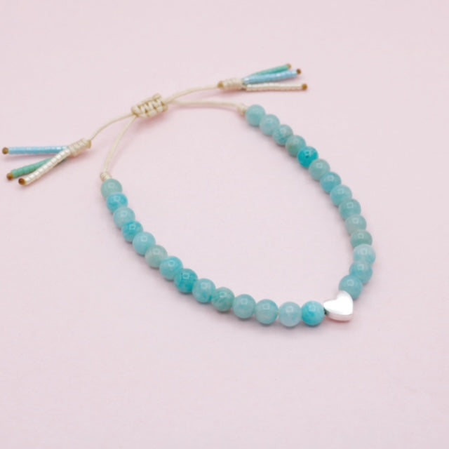 Pulsera Corazón Amazonita