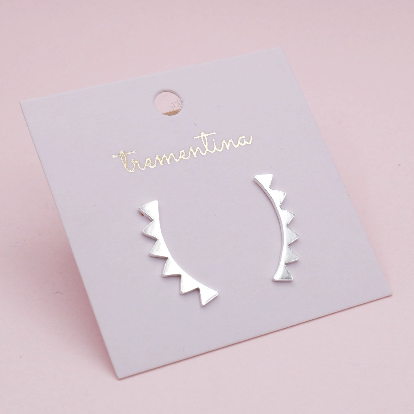 Ear Climbers En Plata Puntas