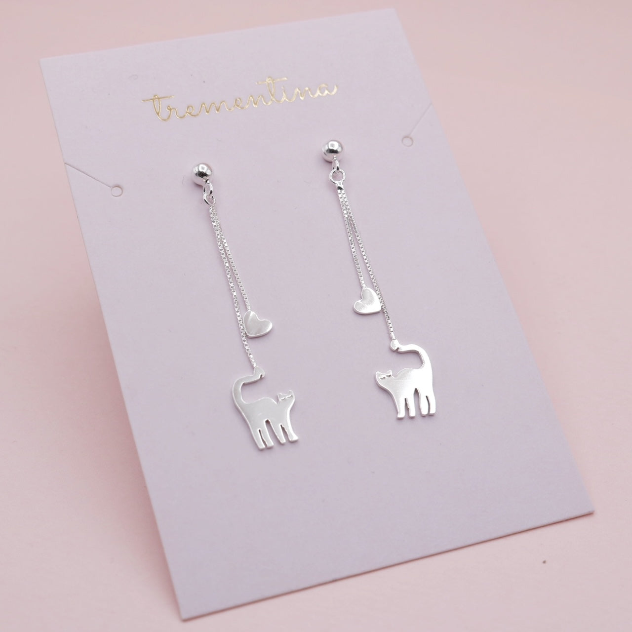 Aretes Hilo en Plata Gatico