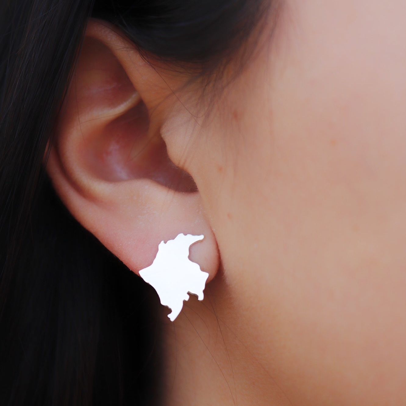 Aretes Medianos Colombia en Plata