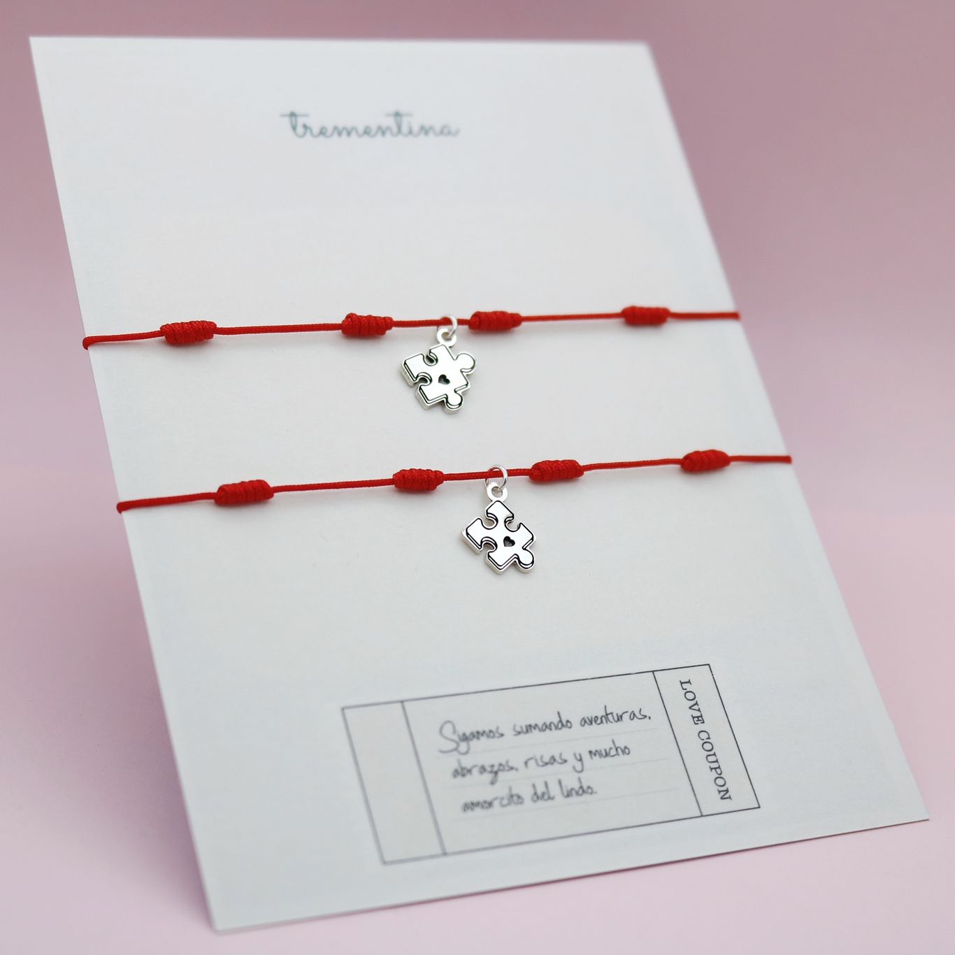 Set de dos Pulseras Rompecabezas Corazón