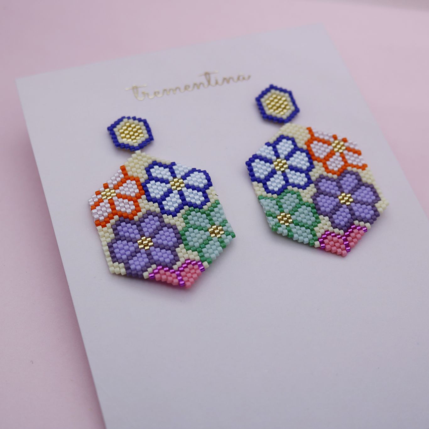 Aretes Hexágono Flores