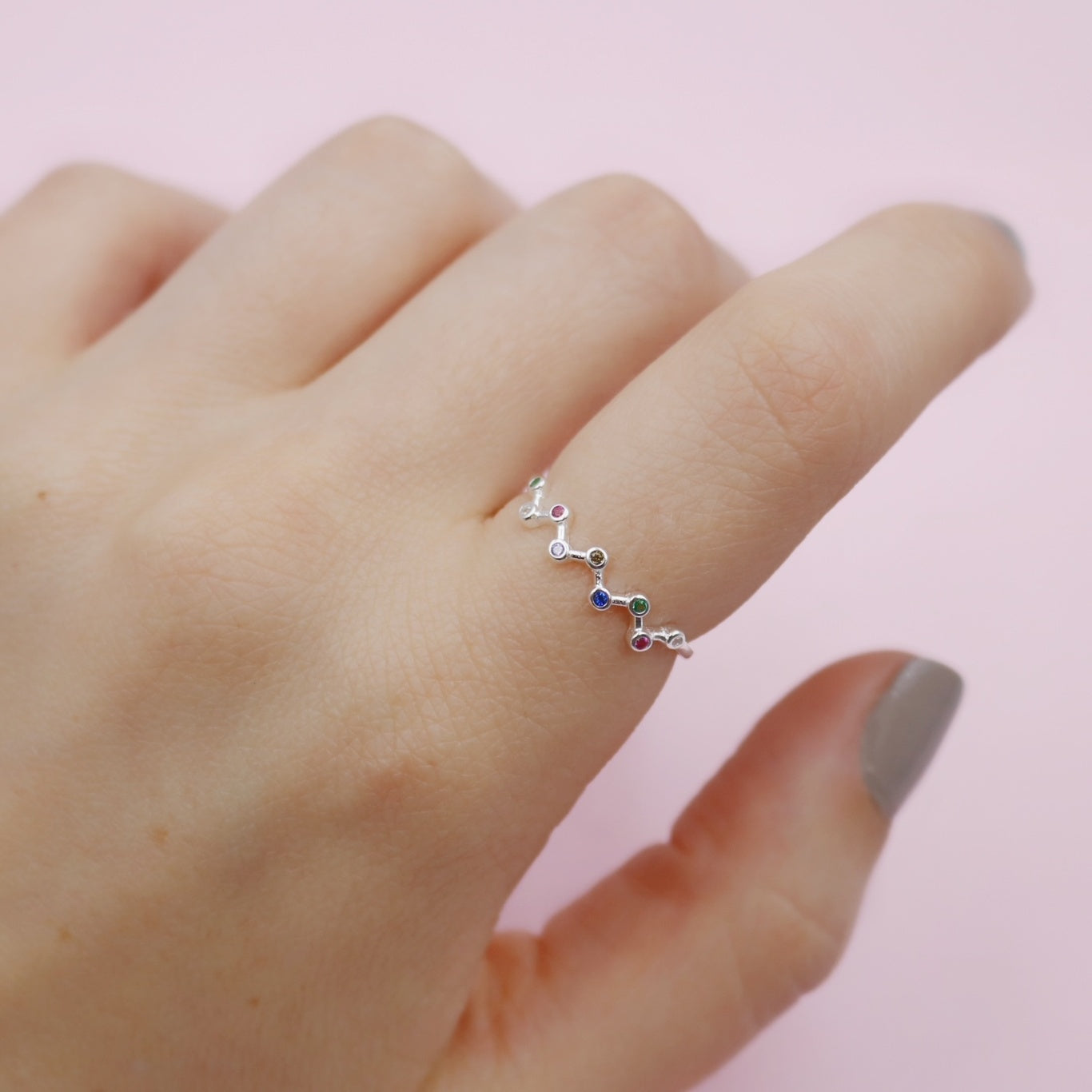 Anillo de Plata Zigzag circones