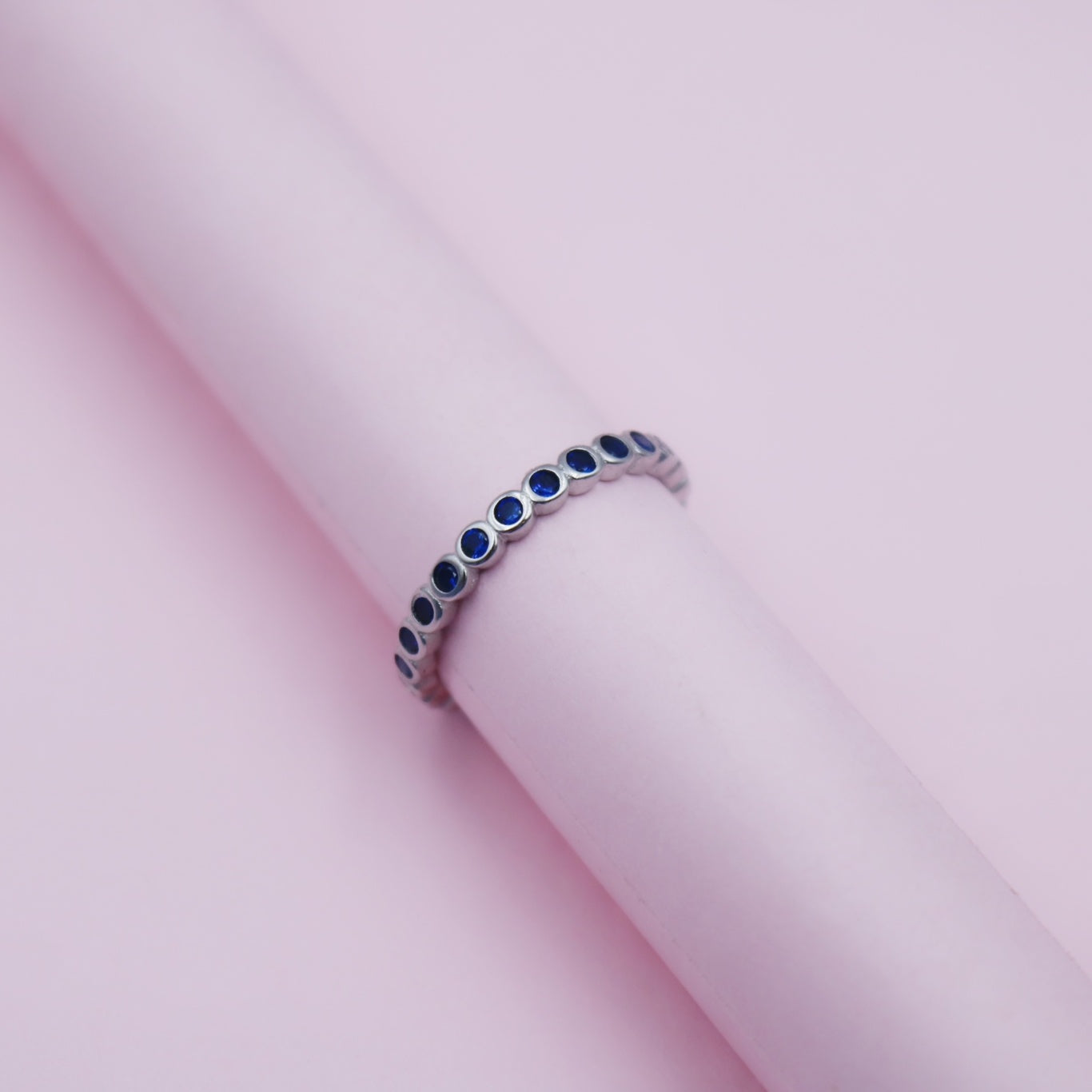 Anillo en Plata Estrellas Azules