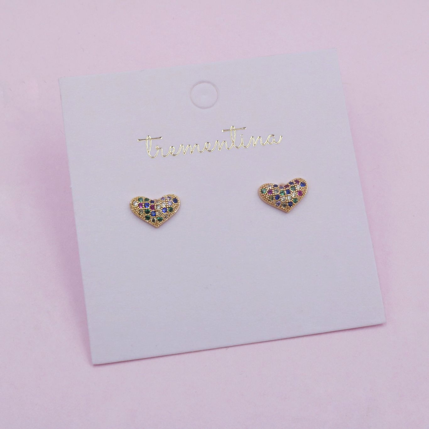 Topos Dorados Mini Corazón Multicolor