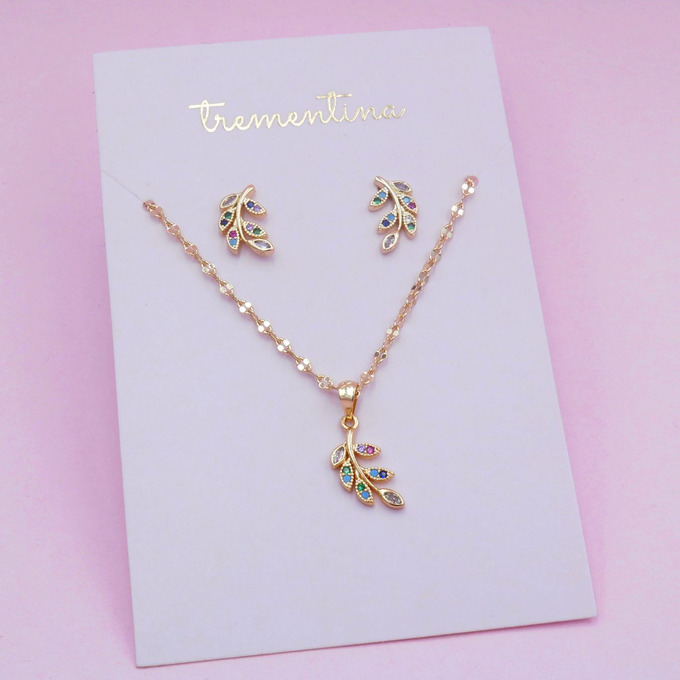 Set Dorado Ramitas Multicolor