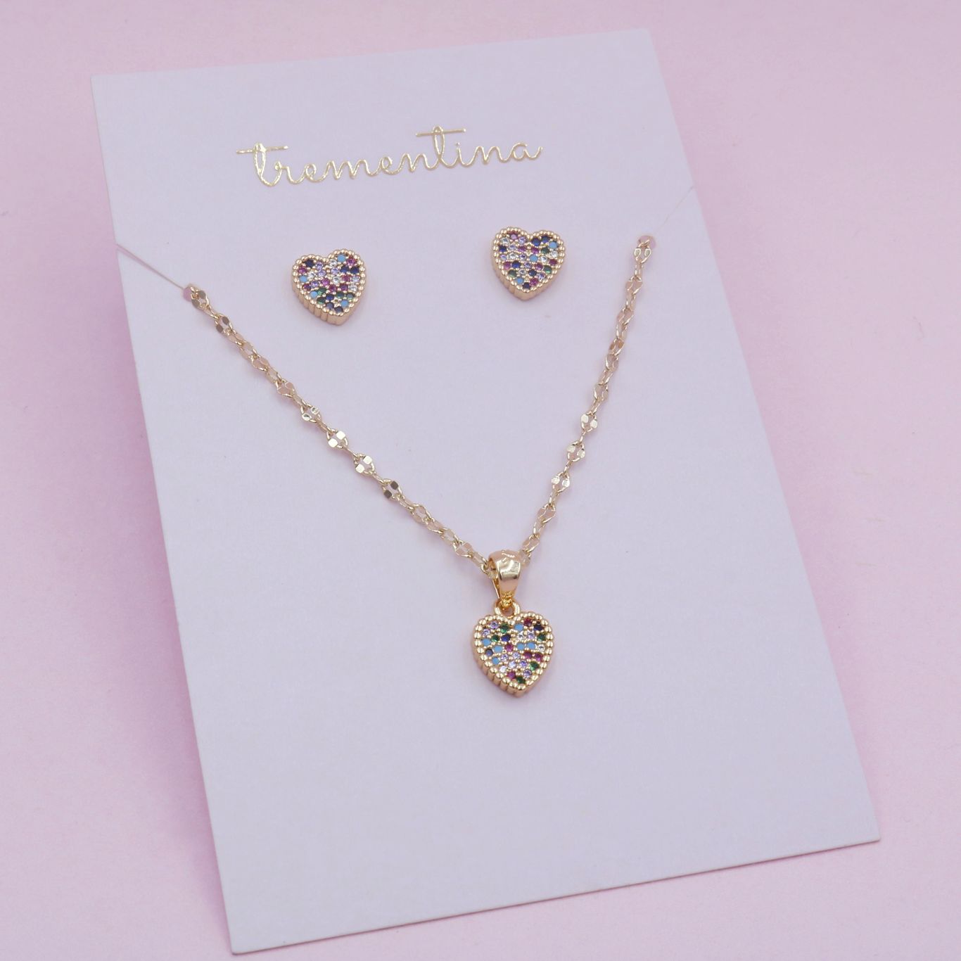 Set Dorado Amor Multicolor