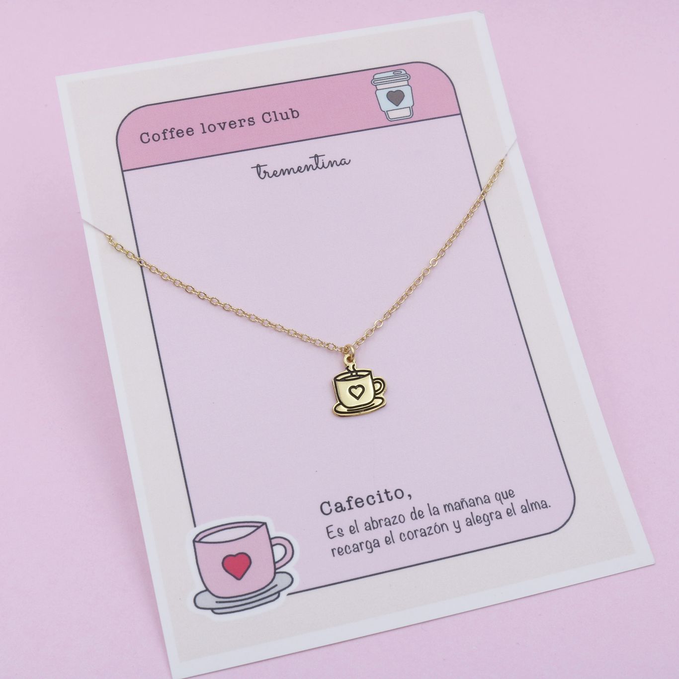 Collar Dorado Mi Café de la Mañana