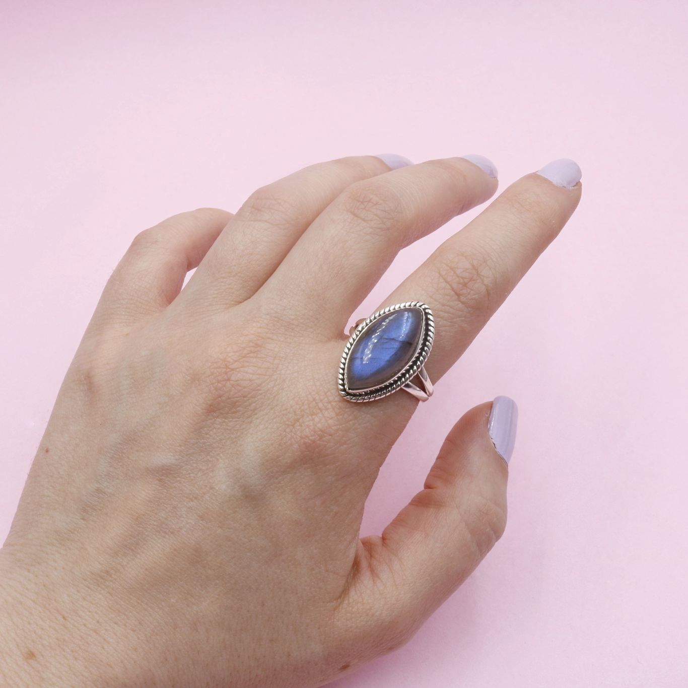 Anillo de Plata Energía Azul