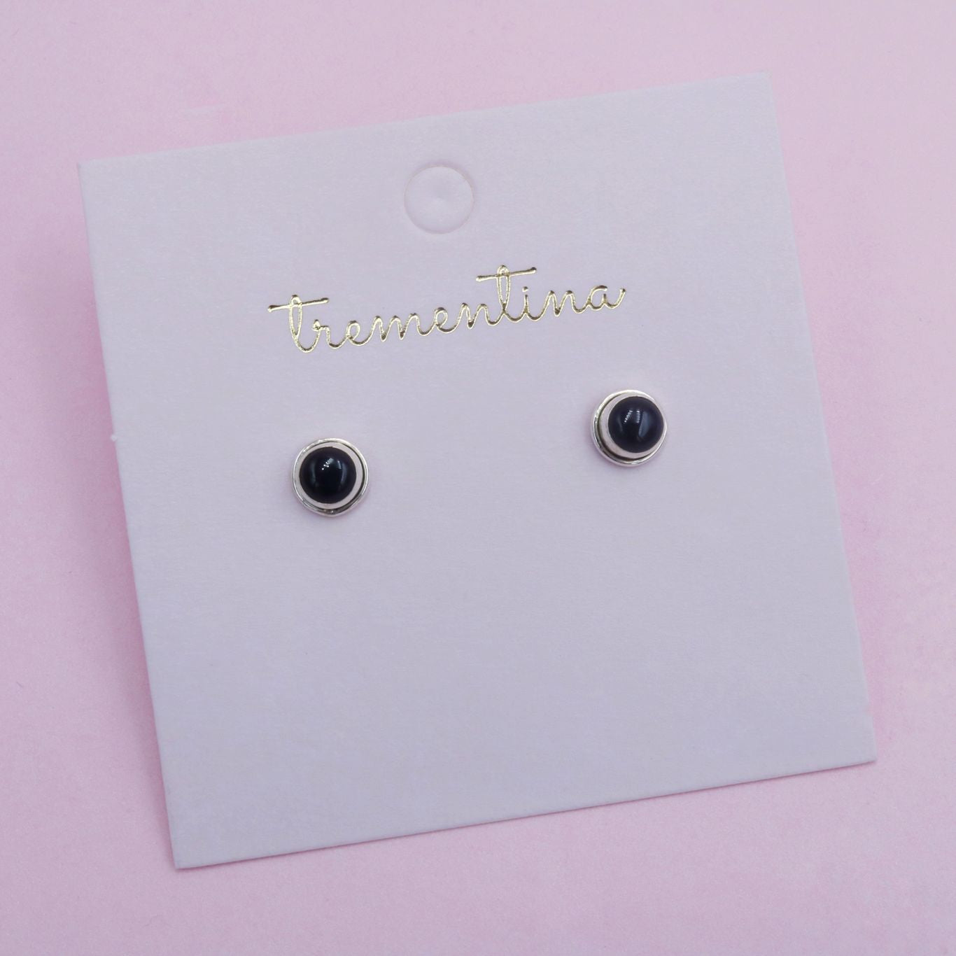 Topos Ónix Negro en Plata 925