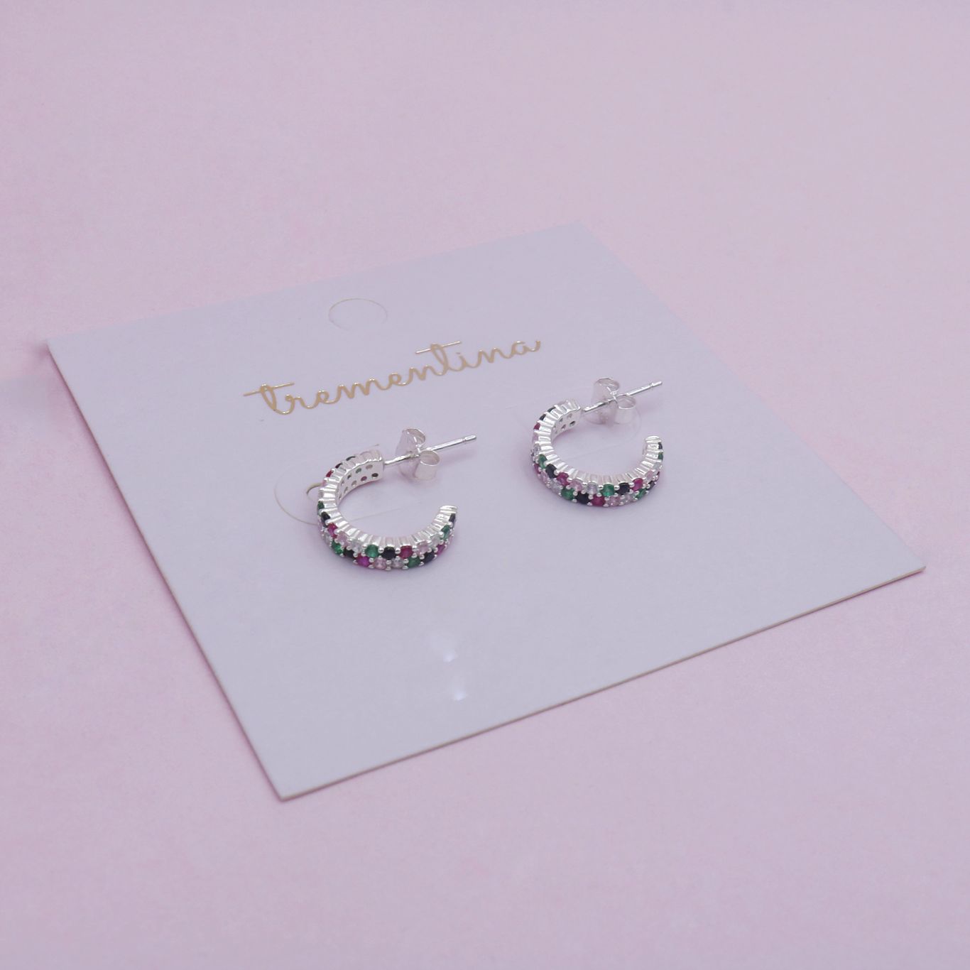 Candongas Rainbow Mini de Plata