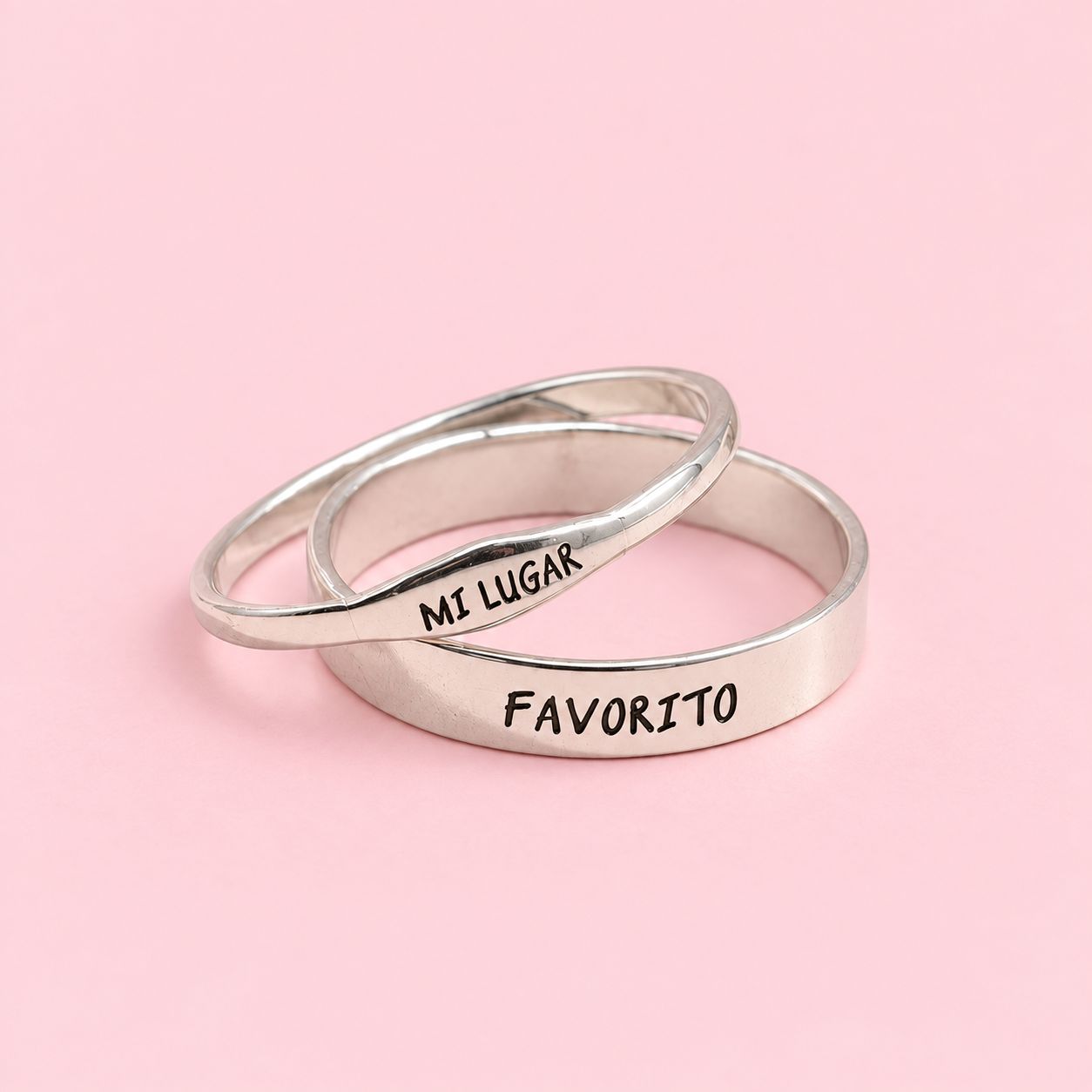 Set de Argollas Mi Lugar Favorito de Plata