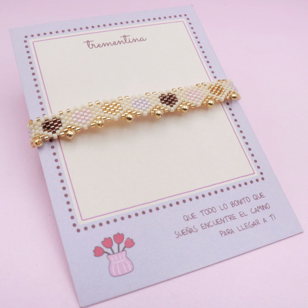 Pulsera Miyuki Corazones Tonos Tierra
