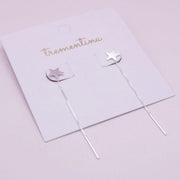 Aretes Estrella Pasante en Plata