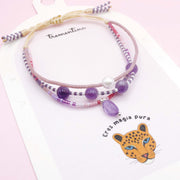 Pulsera Triple Cuarzo Amatista