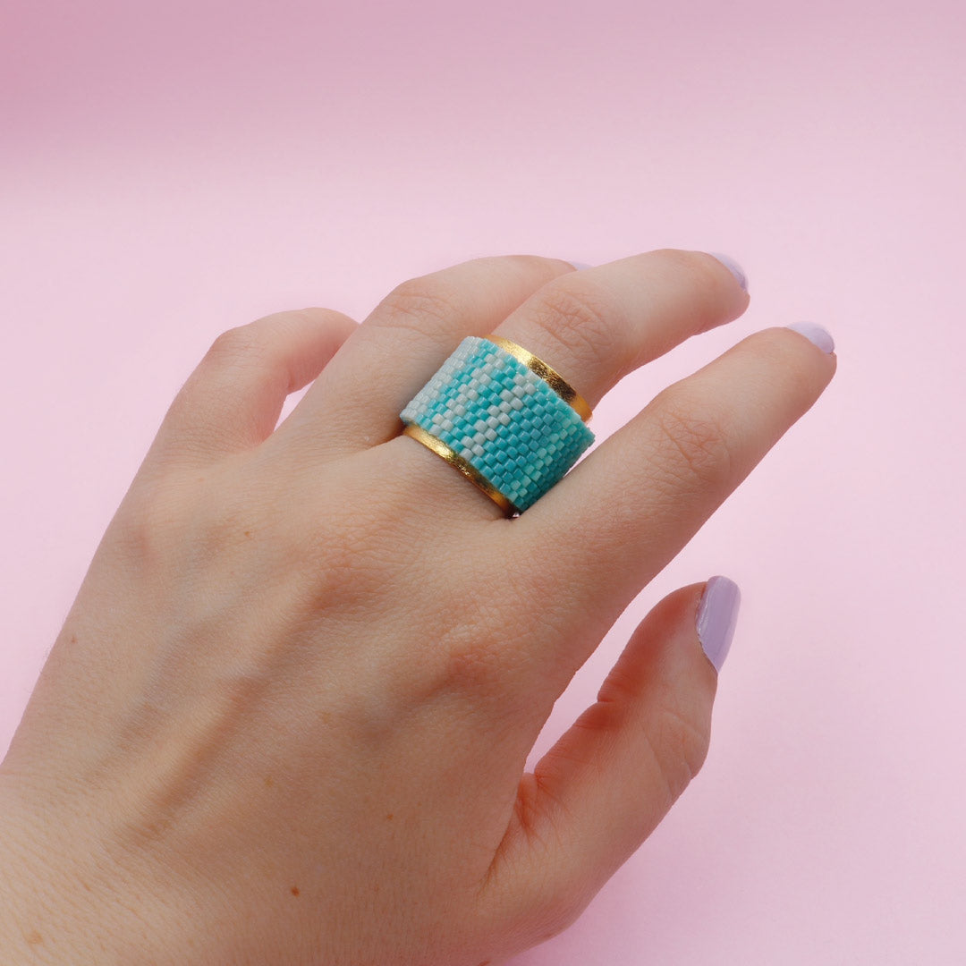 Anillo Mostacilla Miyuki Olas del Mar