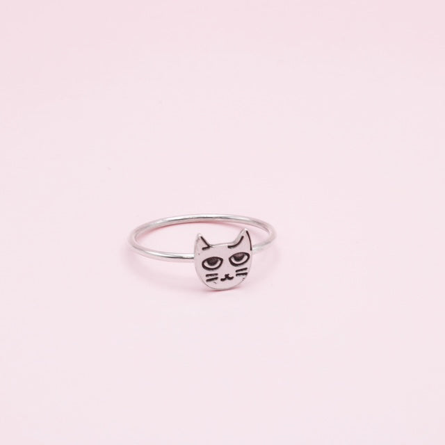 Anillo de Plata Gato Mago