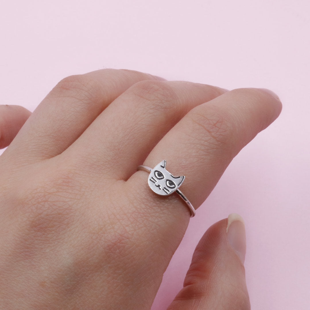 Anillo de Plata Gato Mago