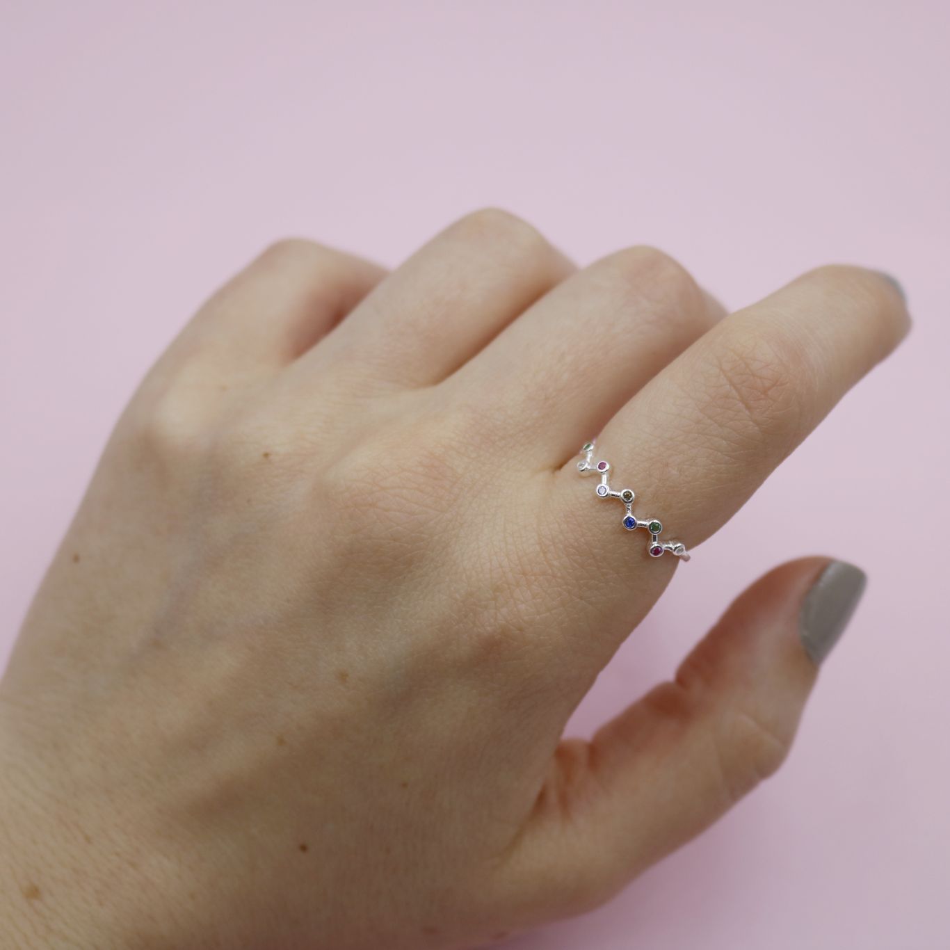 Anillo de Plata Zigzag circones