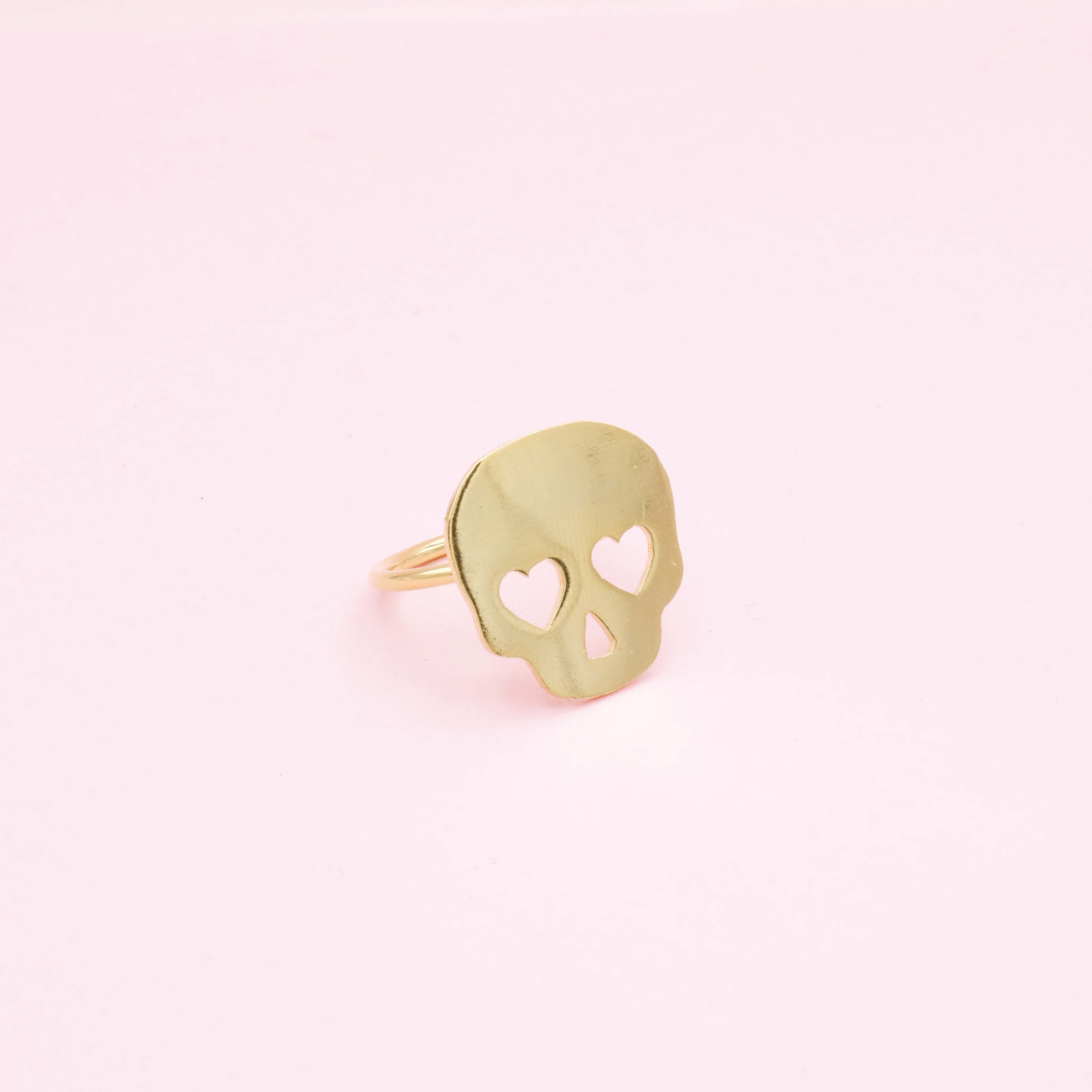 Anillo Dorado Skull Pops