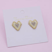 Aretes Tejidos Corazones de Luz