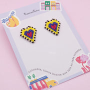Aretes Tejidos Corazón Colombia
