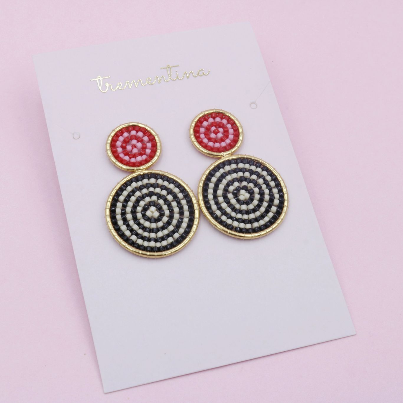 Aretes Tejidos Doble Cosmos