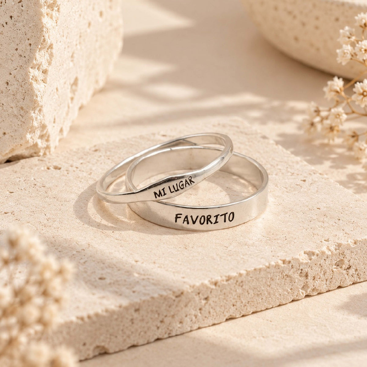 Set de Argollas Mi Lugar Favorito de Plata