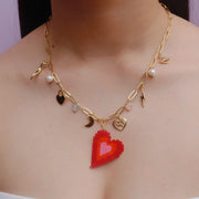 Collar Dorado Multicharm Corazón