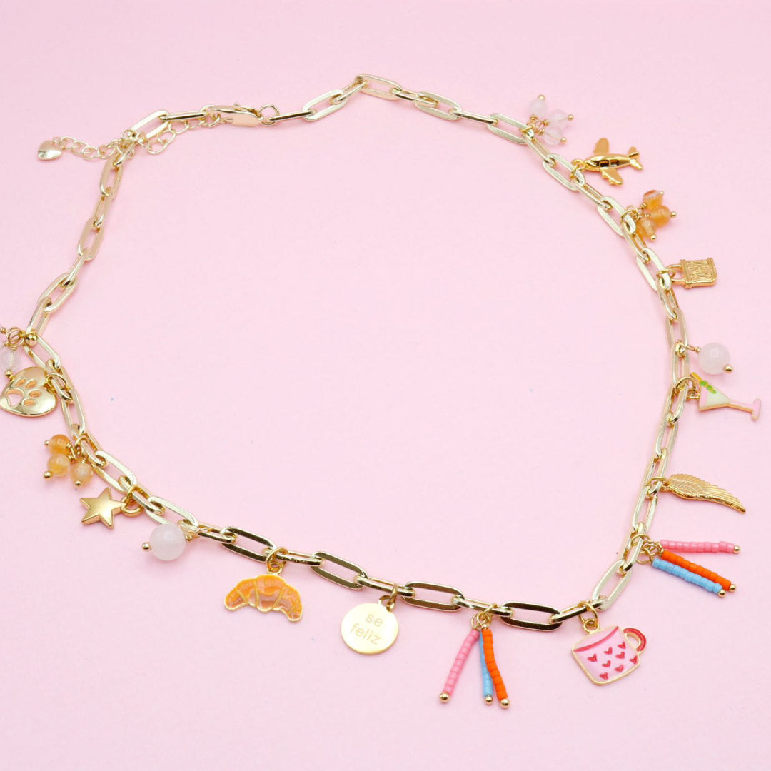 Collar Multidije Dorado Se Feliz