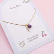 Collar Piedra Amatista con Rayo