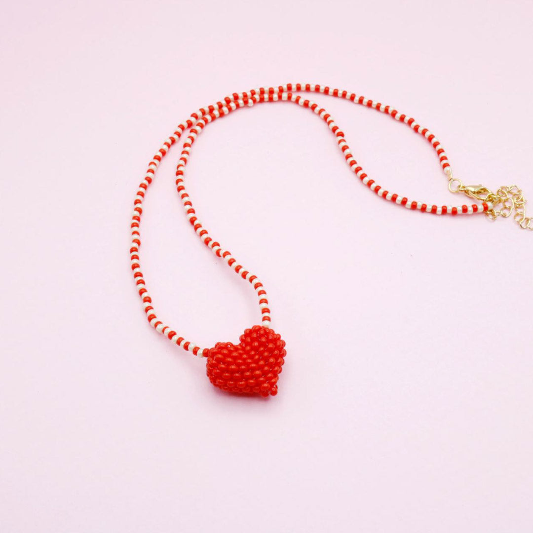 Collar Miyuki Corazón Rojo