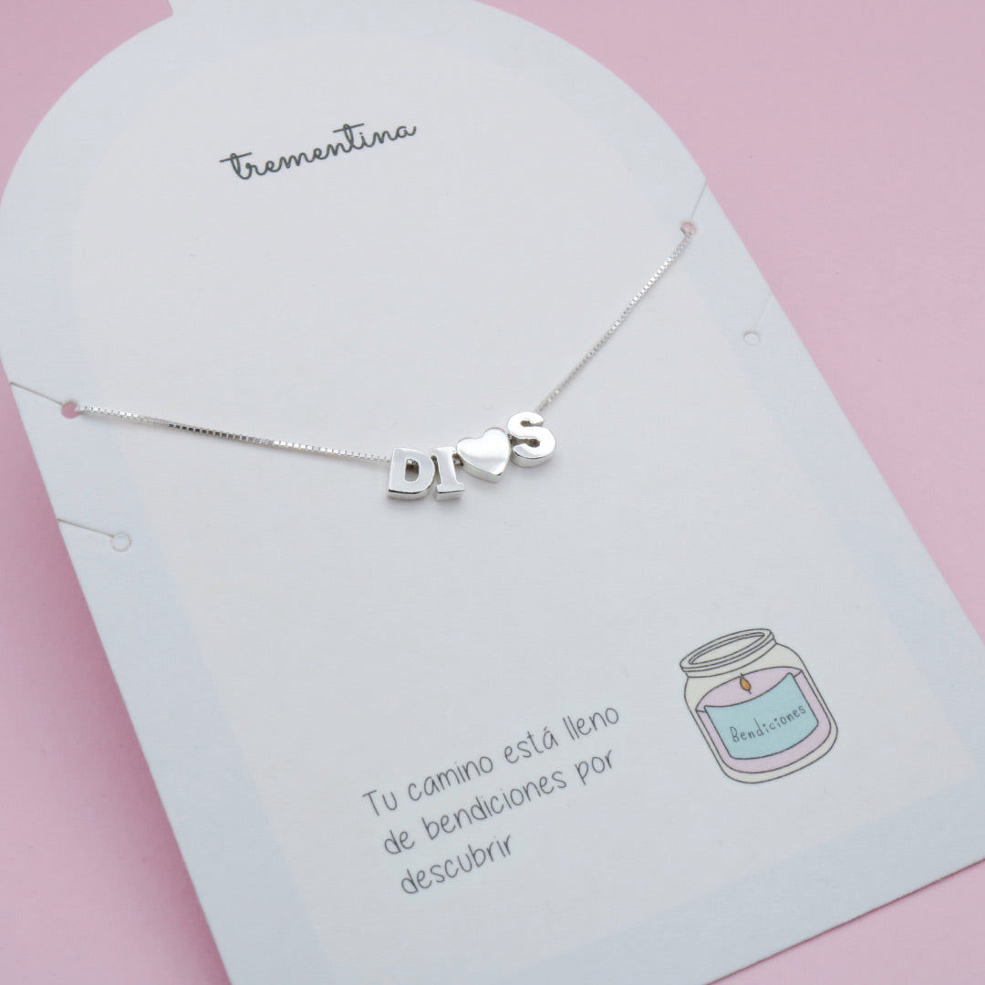 Collar en Plata Dios es Amor