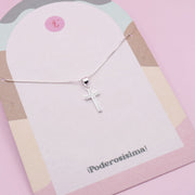 Collar Cruz con Circones en Plata