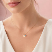 Collar Inicial Dorado con Amazonita