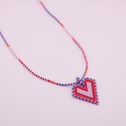 Collar Corazón Miyuki Pastel