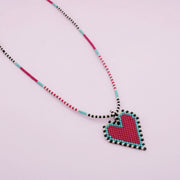Collar Corazón Miyuki Rojo