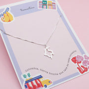 Collar en Plata Silueta Mapa Colombia Colgante