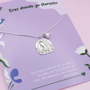 Collar Medalla Virgen con Perla en Plata