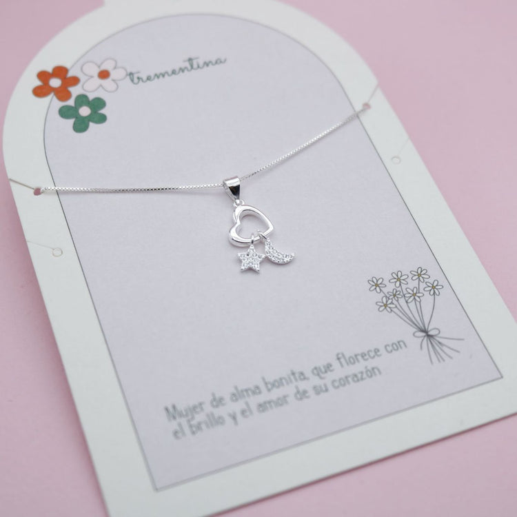 Collar de Plata Corazón Lunático
