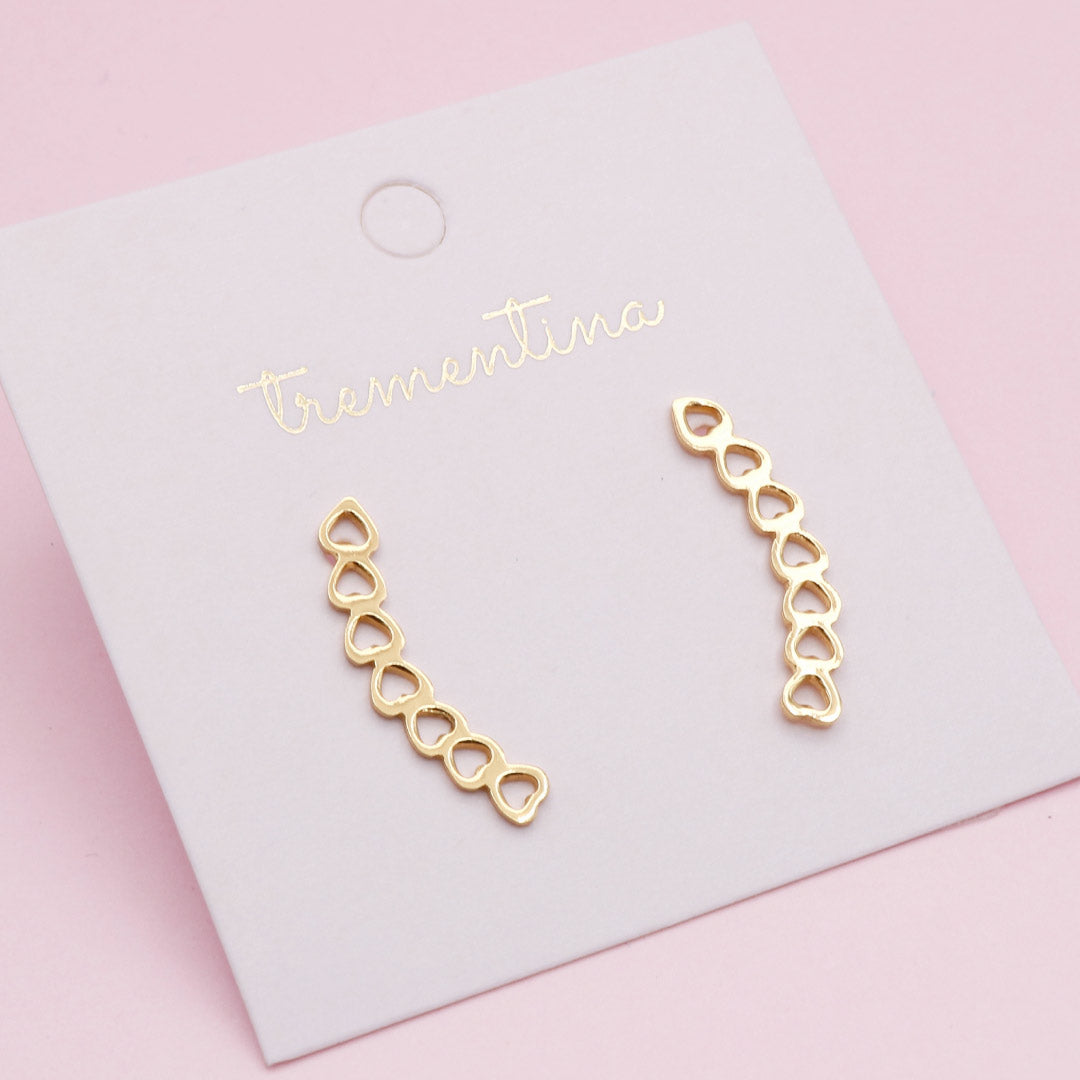 Ear Climbers Dorados Corazoncitos