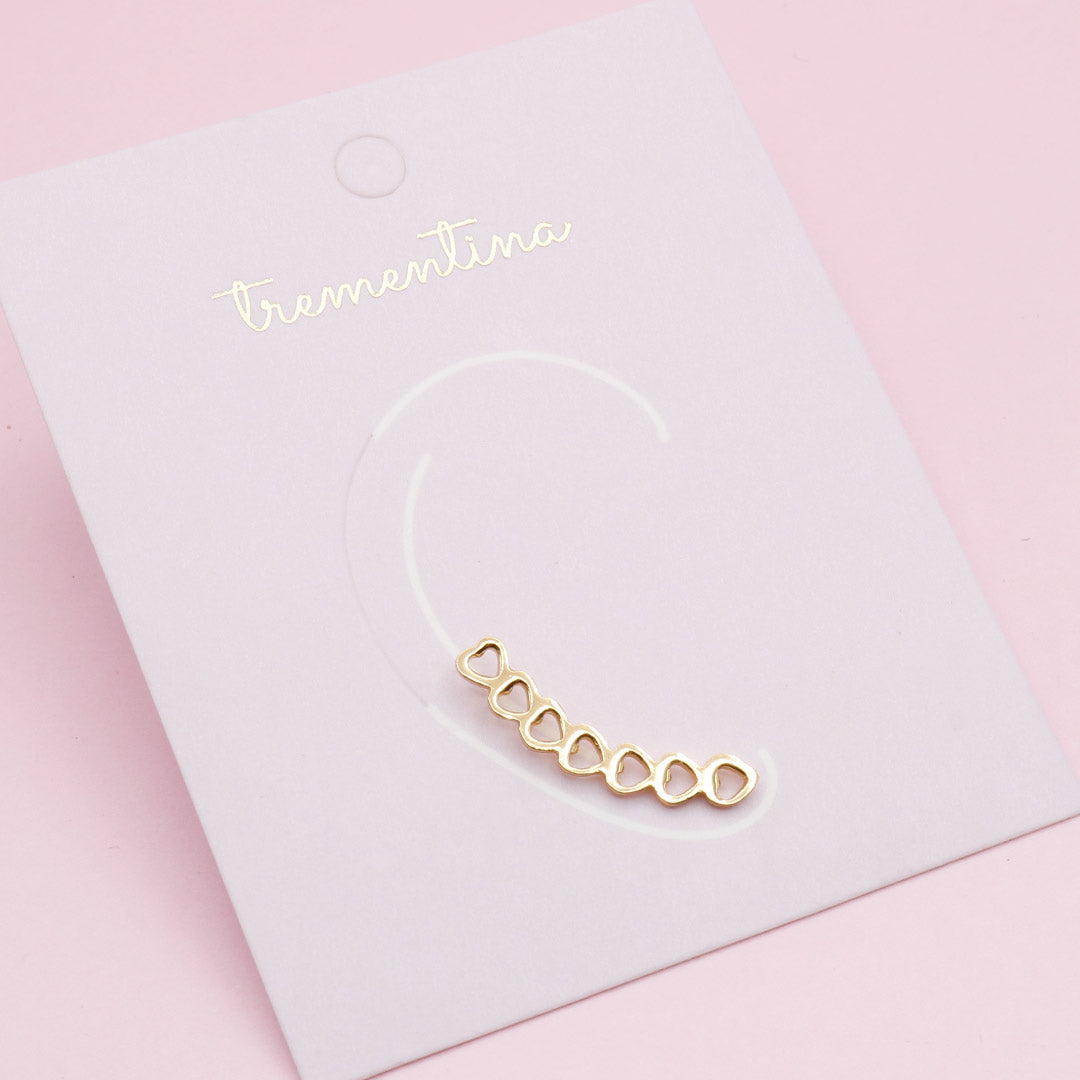 Ear Climbers Dorados Corazoncitos
