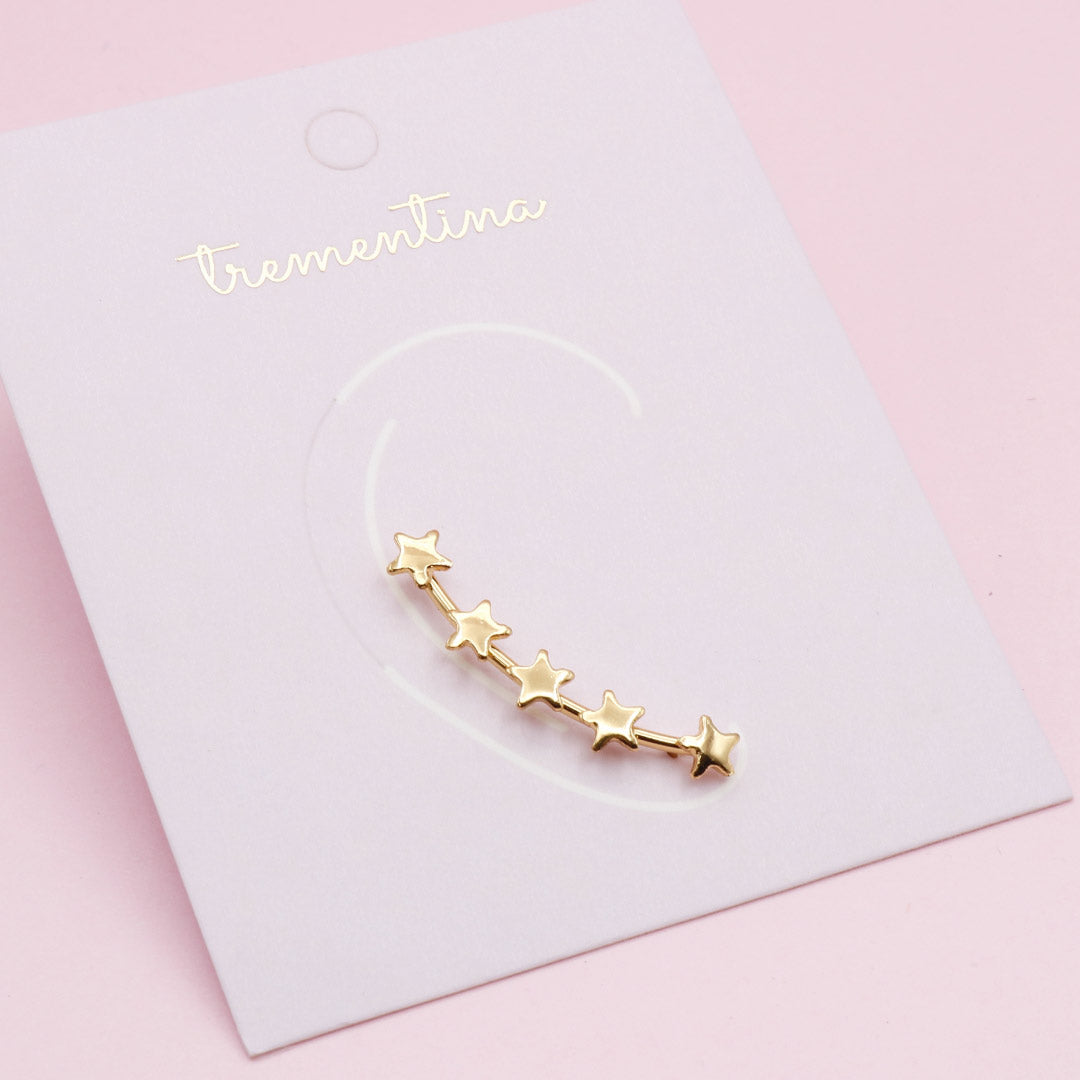Ear Climbers Dorados Estrellas