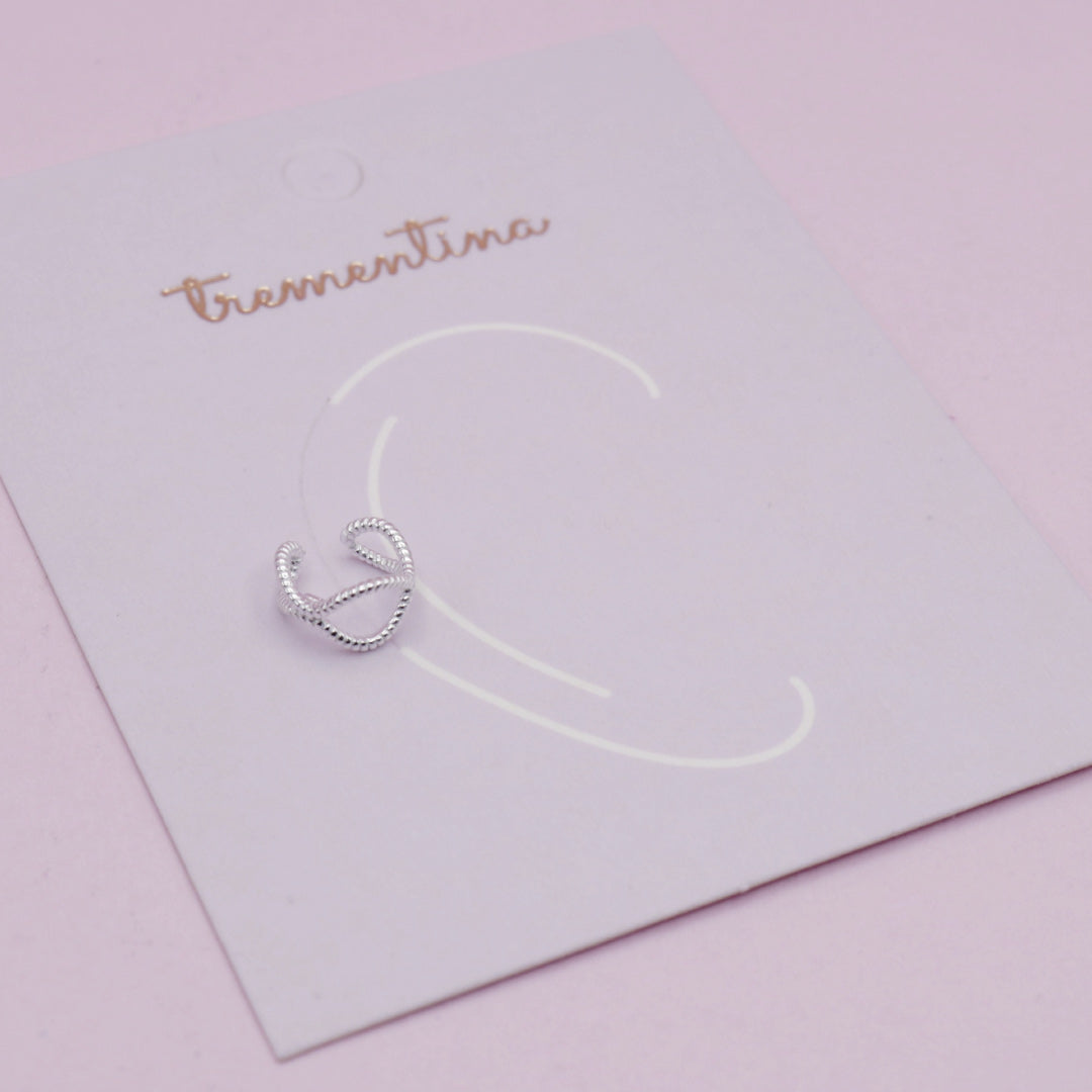 Earcuff Entrelazado en Plata