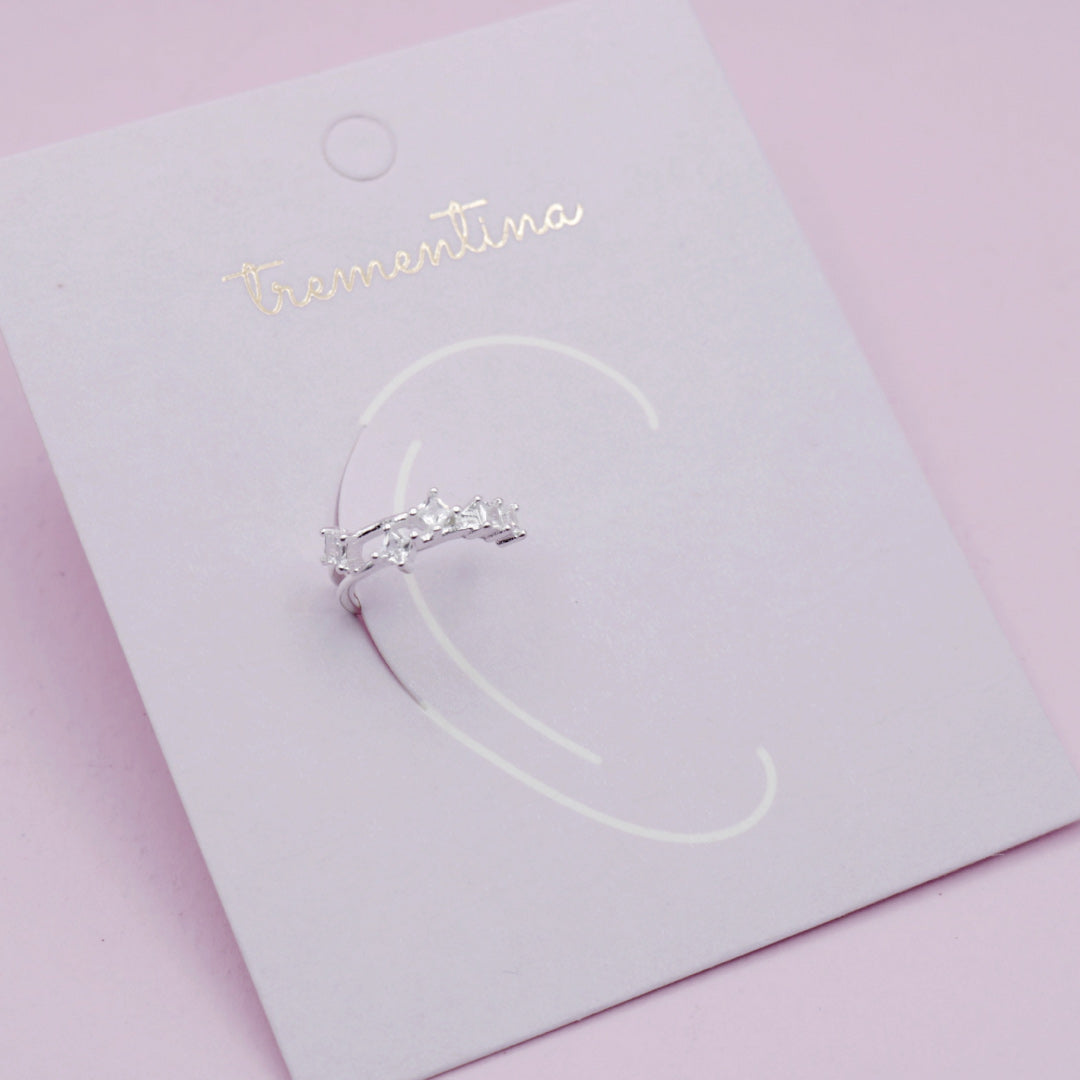Earcuff Estela en Plata con Circones