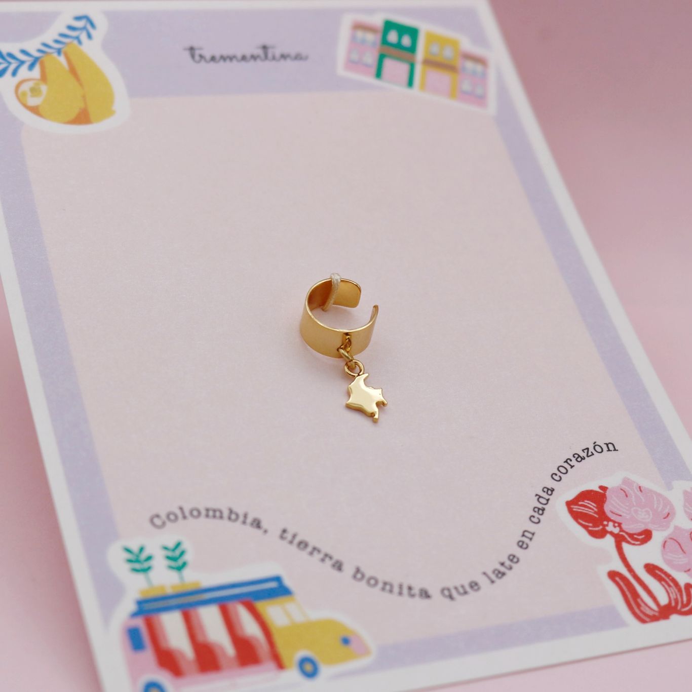 Earcuff dorados Colombianita