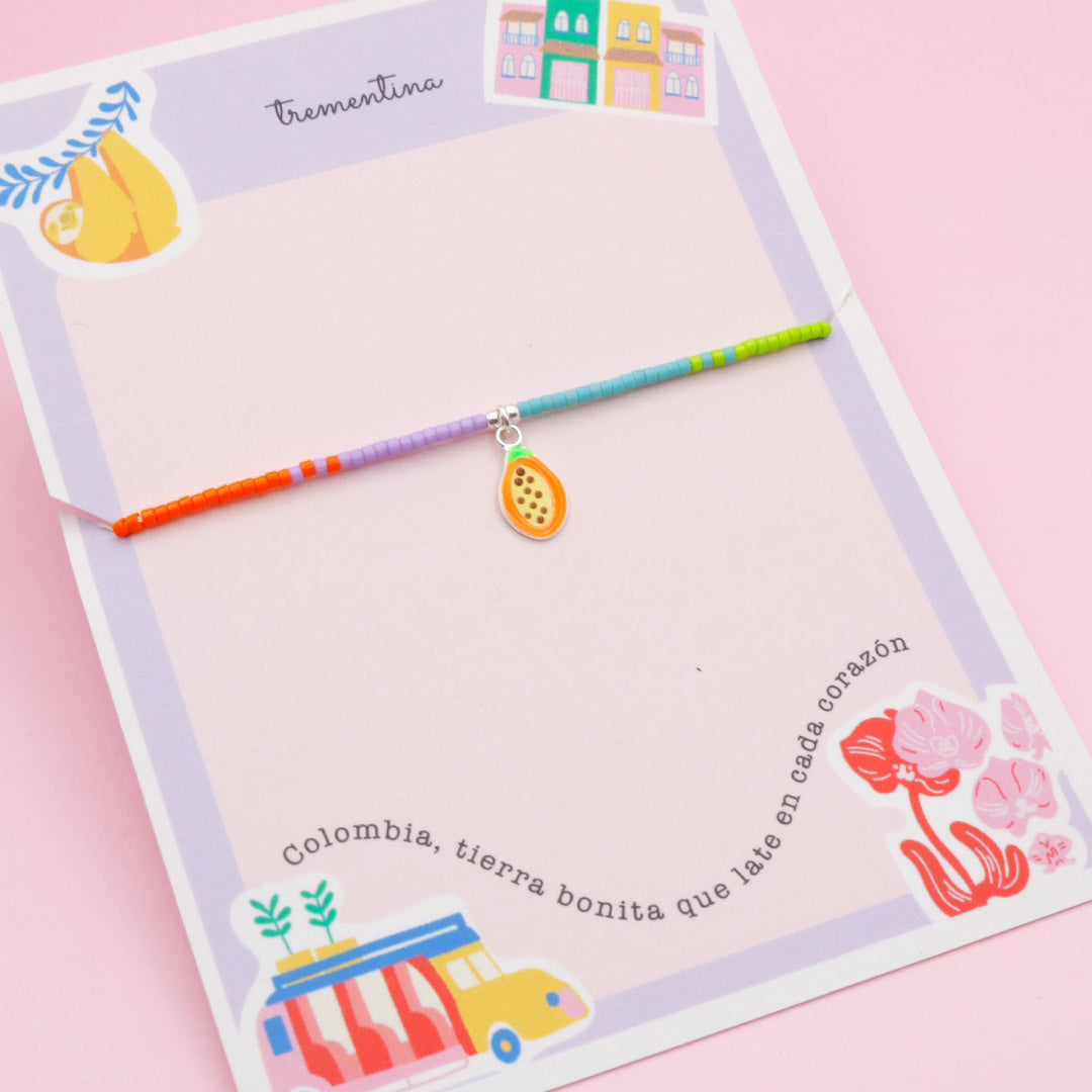Pulsera Mostacilla Papaya